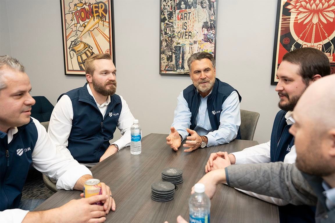 Team meeting around a conference table