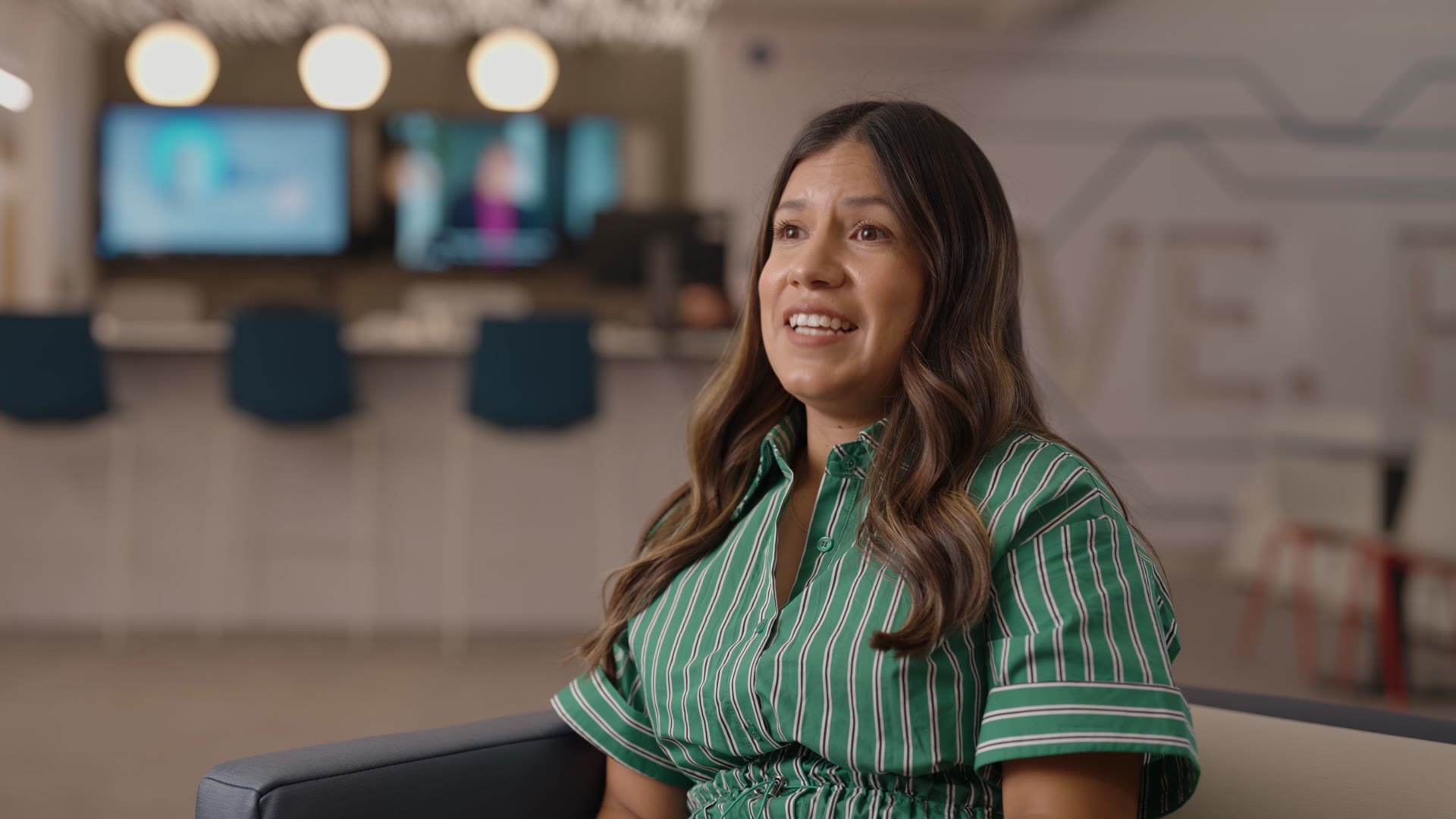 Oncor area manager smiling during her interview