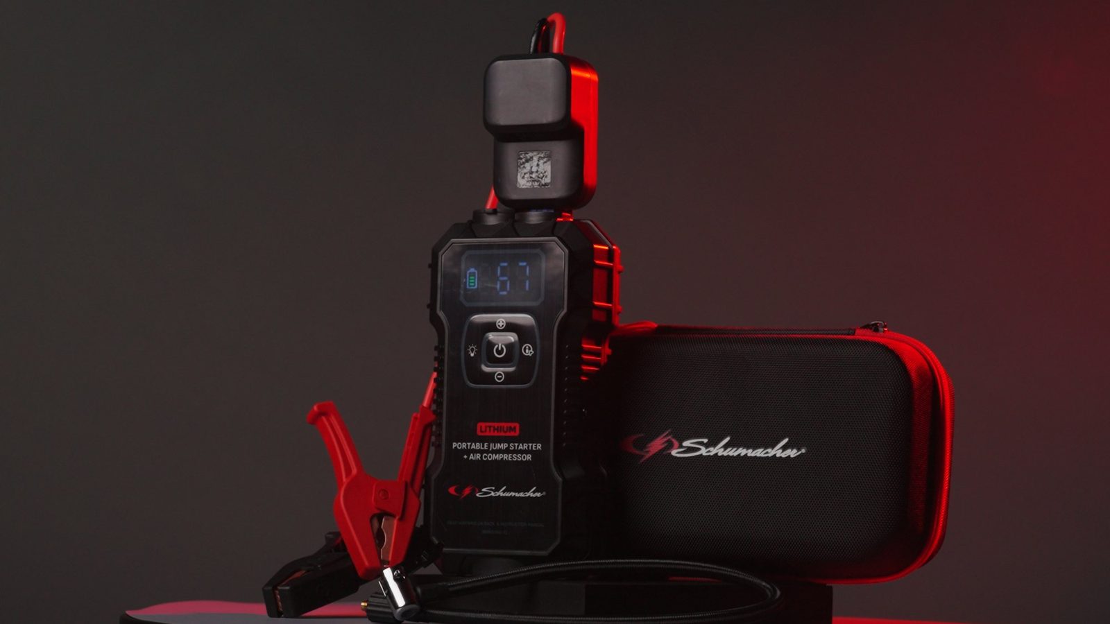 Schumacher handheld charger with carrying case
