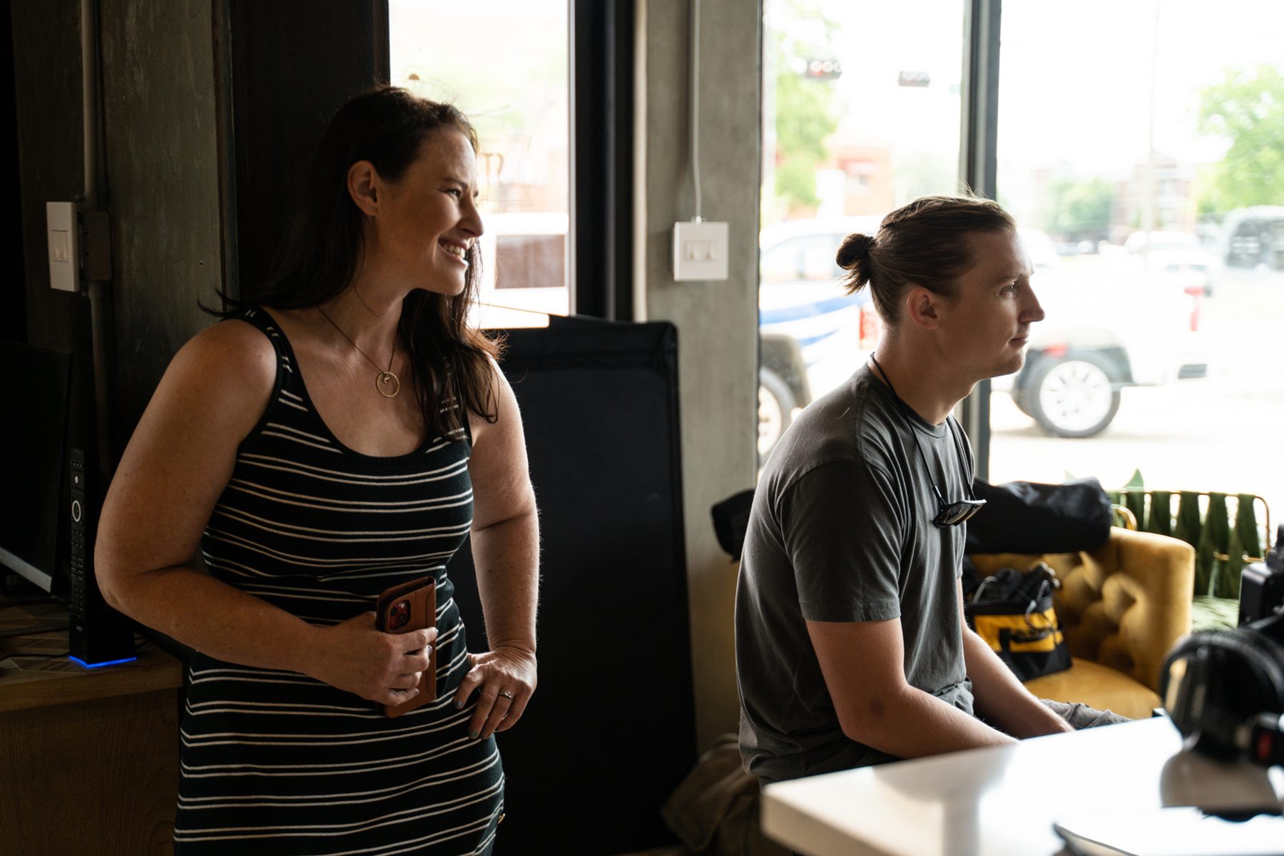 Susie Burleson smiling on set during the Valley Quest shoot